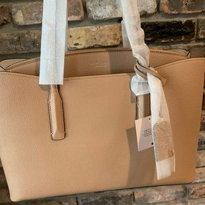 Kate spade light fawn LARGE MARGAUX work tote new